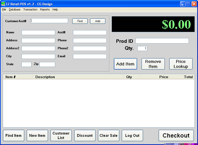 Screenshot of EZ Retail POS